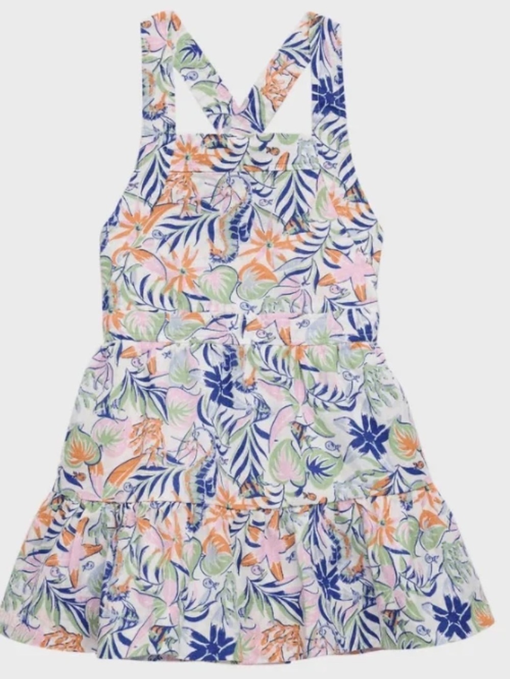 Polo Ralph Lauren Toddler Tropical-Print Linen-Cotton Dress Size 2